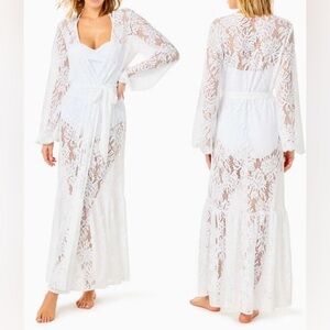 NWT Lilly Pulitzer Adela Maxi Cover Up Dress White